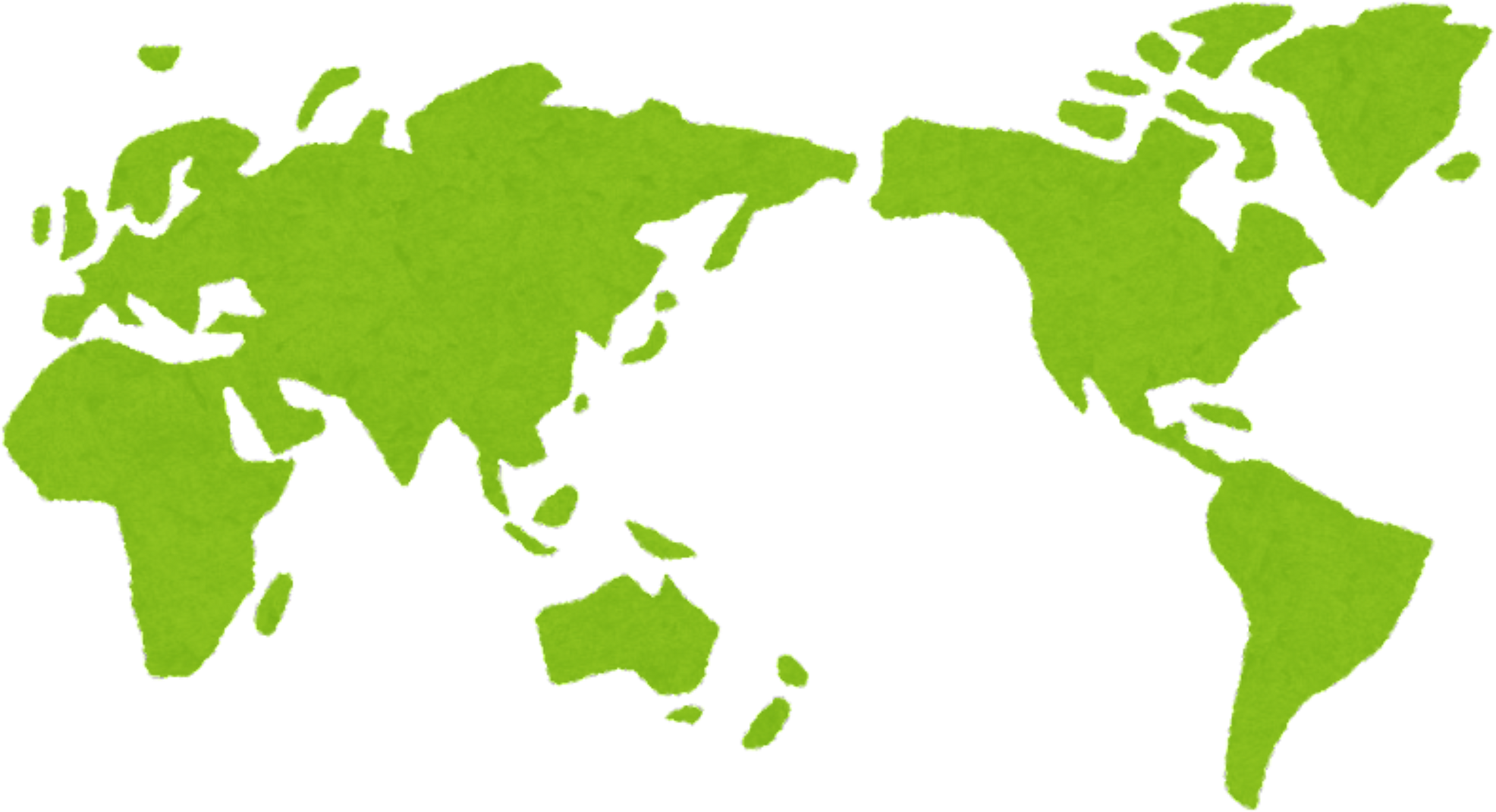 Simplified Green World Map Illustration